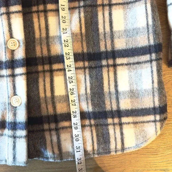 Evereve Simone Plaid Shacket-Soft Brushed‎ Fleece Button Down Jacket-NWOT-Size L - Picture 5 of 16